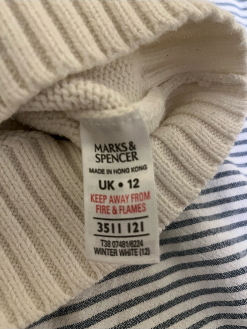 Marks & Spencer Cream Button-Front Ribbed Cardigan - Picture 4 of 5